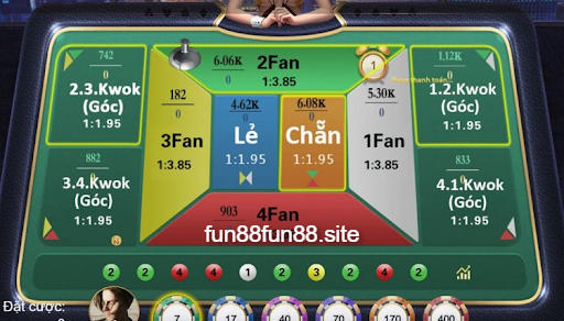 Giao diện chơi Fantan tại nhà cái Fun88