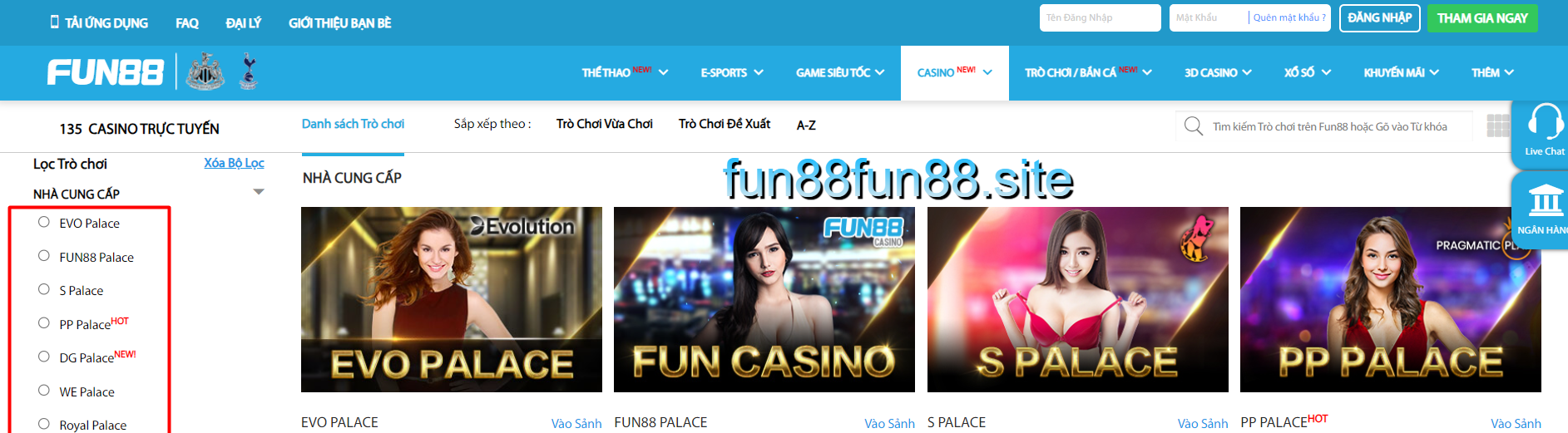 8 sảnh game casino 