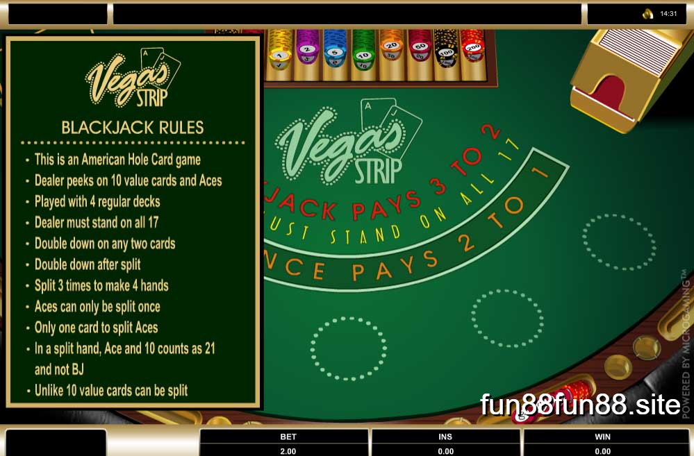 Vegas Strip Blackjack khá đơn giản
